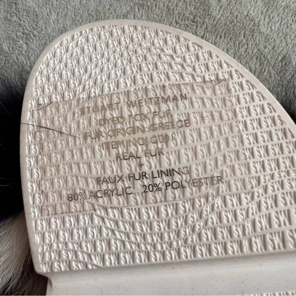 Stuart Weitzman Sublime Flat Fox Fur Leather Slide Sandal Carnival Furmania 8.5 - Picture 13 of 15
